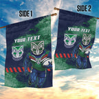 Personalised New Zealand Warriors Rugby Garden Flag Maori The Wahs Mascot - Sporty Splash Art Style
