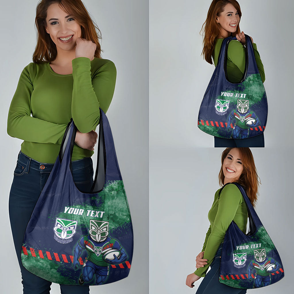 Personalised New Zealand Warriors Rugby Grocery Bag Maori The Wahs Mascot - Sporty Splash Art Style