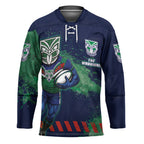 Personalised New Zealand Warriors Rugby Hockey Jersey Maori The Wahs Mascot - Sporty Splash Art Style