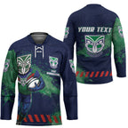 Personalised New Zealand Warriors Rugby Hockey Jersey Maori The Wahs Mascot - Sporty Splash Art Style