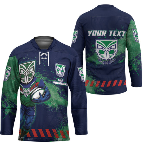 Personalised New Zealand Warriors Rugby Hockey Jersey Maori The Wahs Mascot - Sporty Splash Art Style