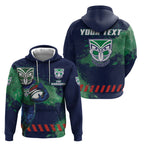 Personalised New Zealand Warriors Rugby Hoodie Maori The Wahs Mascot - Sporty Splash Art Style