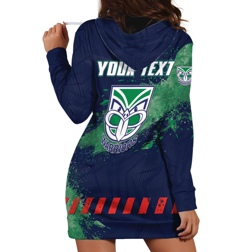 Personalised New Zealand Warriors Rugby Hoodie Dress Maori The Wahs Mascot - Sporty Splash Art Style