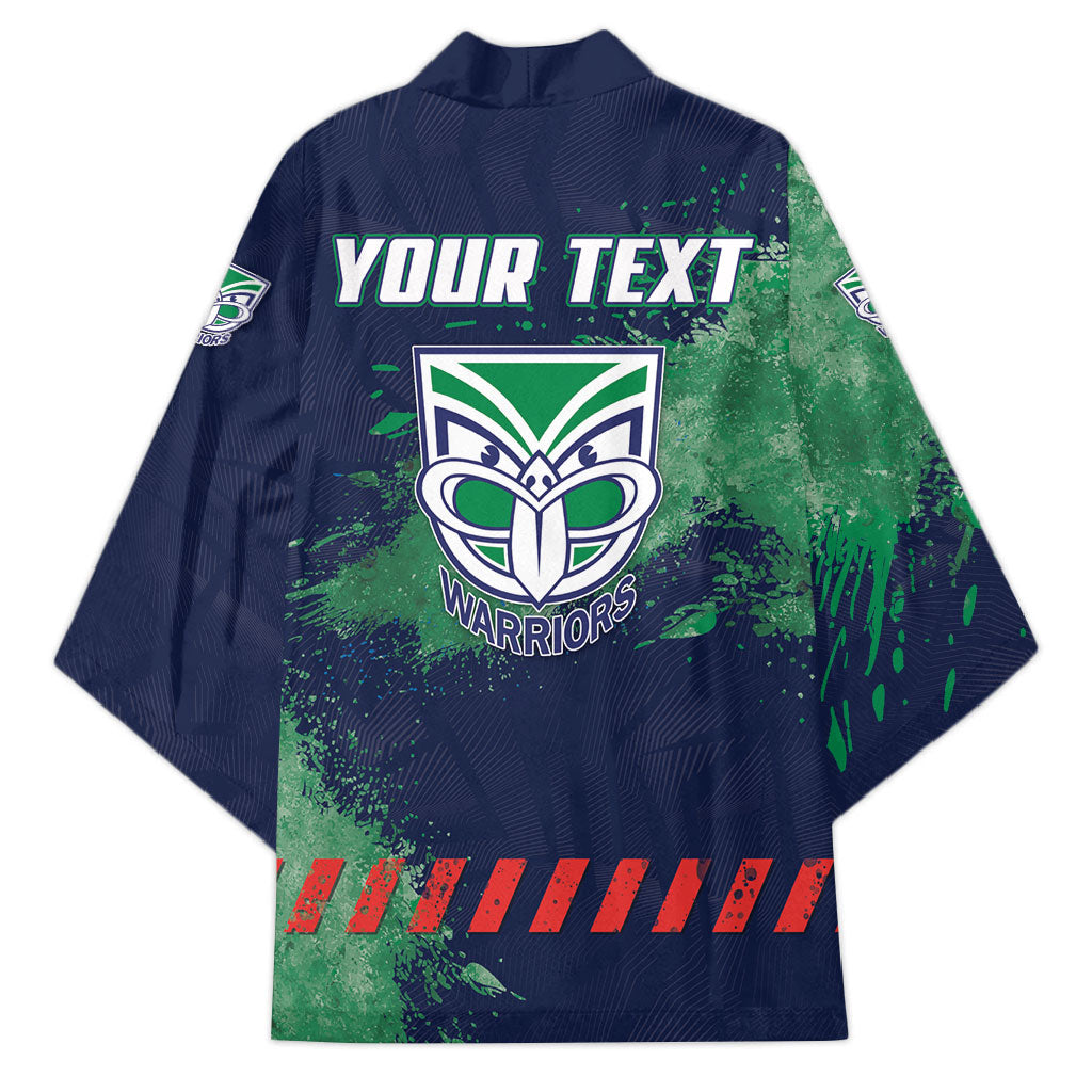 Personalised New Zealand Warriors Rugby Kimono Maori The Wahs Mascot - Sporty Splash Art Style