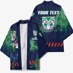 Personalised New Zealand Warriors Rugby Kimono Maori The Wahs Mascot - Sporty Splash Art Style
