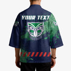 Personalised New Zealand Warriors Rugby Kimono Maori The Wahs Mascot - Sporty Splash Art Style