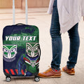 Personalised New Zealand Warriors Rugby Luggage Cover Maori The Wahs Mascot - Sporty Splash Art Style