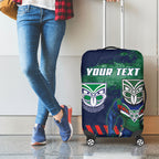 Personalised New Zealand Warriors Rugby Luggage Cover Maori The Wahs Mascot - Sporty Splash Art Style