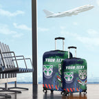 Personalised New Zealand Warriors Rugby Luggage Cover Maori The Wahs Mascot - Sporty Splash Art Style