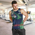 Personalised New Zealand Warriors Rugby Men Tank Top Maori The Wahs Mascot - Sporty Splash Art Style