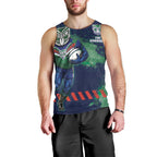 Personalised New Zealand Warriors Rugby Men Tank Top Maori The Wahs Mascot - Sporty Splash Art Style