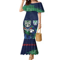 Personalised New Zealand Warriors Rugby Mermaid Dress Maori The Wahs Mascot - Sporty Splash Art Style