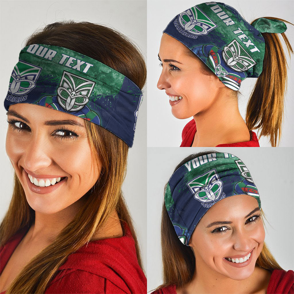 Personalised New Zealand Warriors Rugby Neck Gaiter Maori The Wahs Mascot - Sporty Splash Art Style