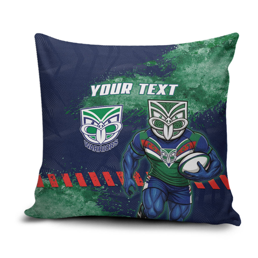 Personalised New Zealand Warriors Rugby Pillow Cover Maori The Wahs Mascot - Sporty Splash Art Style