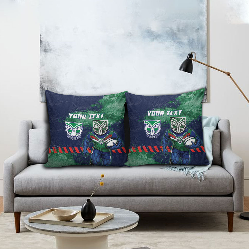 Personalised New Zealand Warriors Rugby Pillow Cover Maori The Wahs Mascot - Sporty Splash Art Style