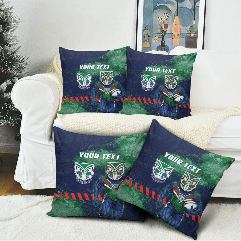 Personalised New Zealand Warriors Rugby Pillow Cover Maori The Wahs Mascot - Sporty Splash Art Style