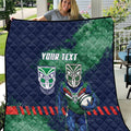 Personalised New Zealand Warriors Rugby Quilt Maori The Wahs Mascot - Sporty Splash Art Style