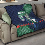 Personalised New Zealand Warriors Rugby Quilt Maori The Wahs Mascot - Sporty Splash Art Style