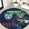 Personalised New Zealand Warriors Rugby Round Carpet Maori The Wahs Mascot - Sporty Splash Art Style