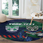 Personalised New Zealand Warriors Rugby Round Carpet Maori The Wahs Mascot - Sporty Splash Art Style