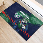 Personalised New Zealand Warriors Rugby Rubber Doormat Maori The Wahs Mascot - Sporty Splash Art Style