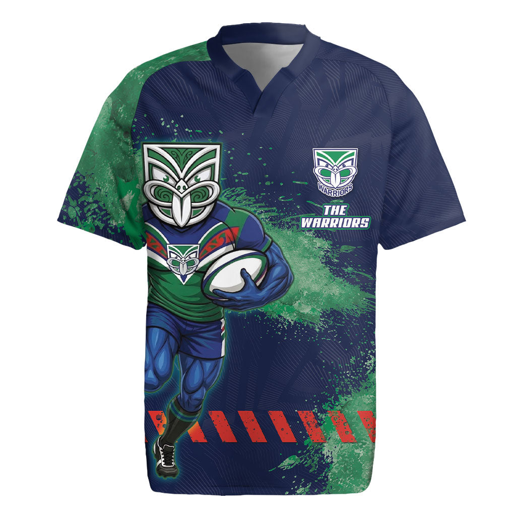 Personalised New Zealand Warriors Rugby Rugby Jersey Maori The Wahs Mascot - Sporty Splash Art Style