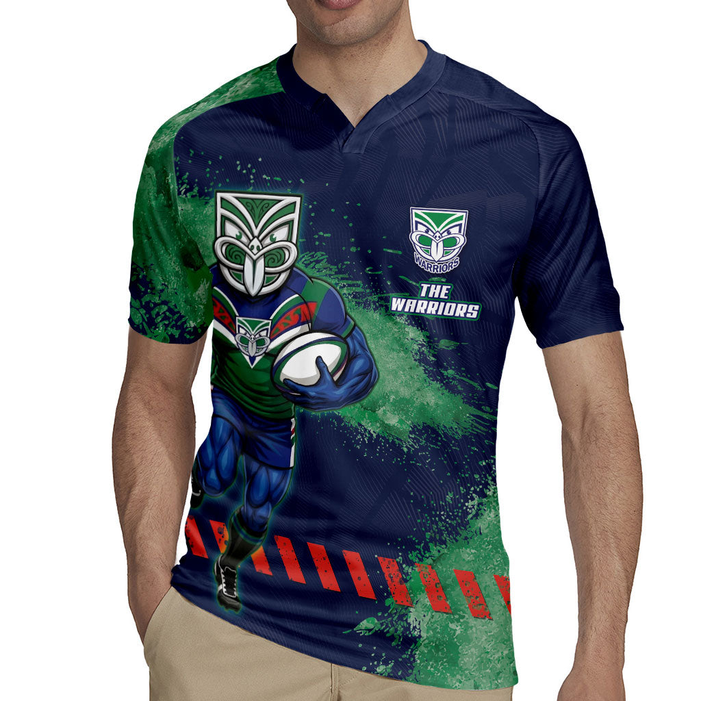 Personalised New Zealand Warriors Rugby Rugby Jersey Maori The Wahs Mascot - Sporty Splash Art Style