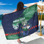 Personalised New Zealand Warriors Rugby Sarong Maori The Wahs Mascot - Sporty Splash Art Style