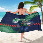 Personalised New Zealand Warriors Rugby Sarong Maori The Wahs Mascot - Sporty Splash Art Style