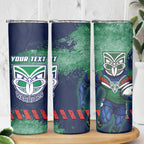 Personalised New Zealand Warriors Rugby Skinny Tumbler Maori The Wahs Mascot - Sporty Splash Art Style