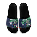 Personalised New Zealand Warriors Rugby Slide Sandals Maori The Wahs Mascot - Sporty Splash Art Style