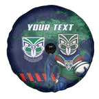 Personalised New Zealand Warriors Rugby Spare Tire Cover Maori The Wahs Mascot - Sporty Splash Art Style