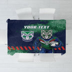 Personalised New Zealand Warriors Rugby Tablecloth Maori The Wahs Mascot - Sporty Splash Art Style