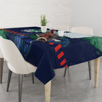 Personalised New Zealand Warriors Rugby Tablecloth Maori The Wahs Mascot - Sporty Splash Art Style