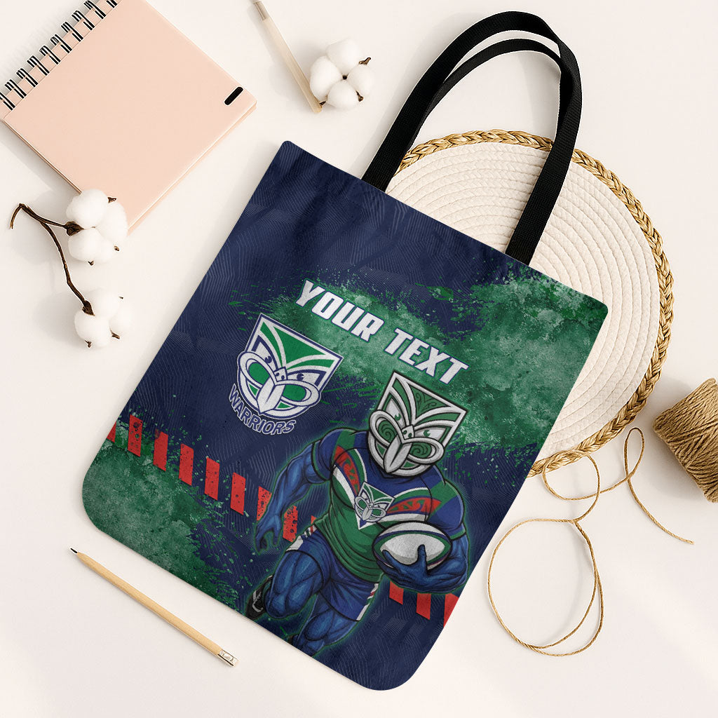 Personalised New Zealand Warriors Rugby Tote Bag Maori The Wahs Mascot - Sporty Splash Art Style