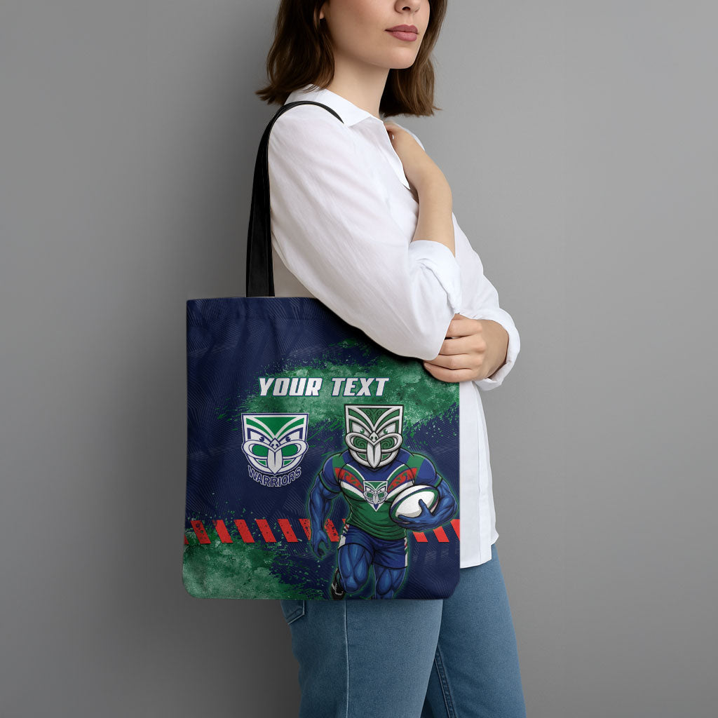 Personalised New Zealand Warriors Rugby Tote Bag Maori The Wahs Mascot - Sporty Splash Art Style