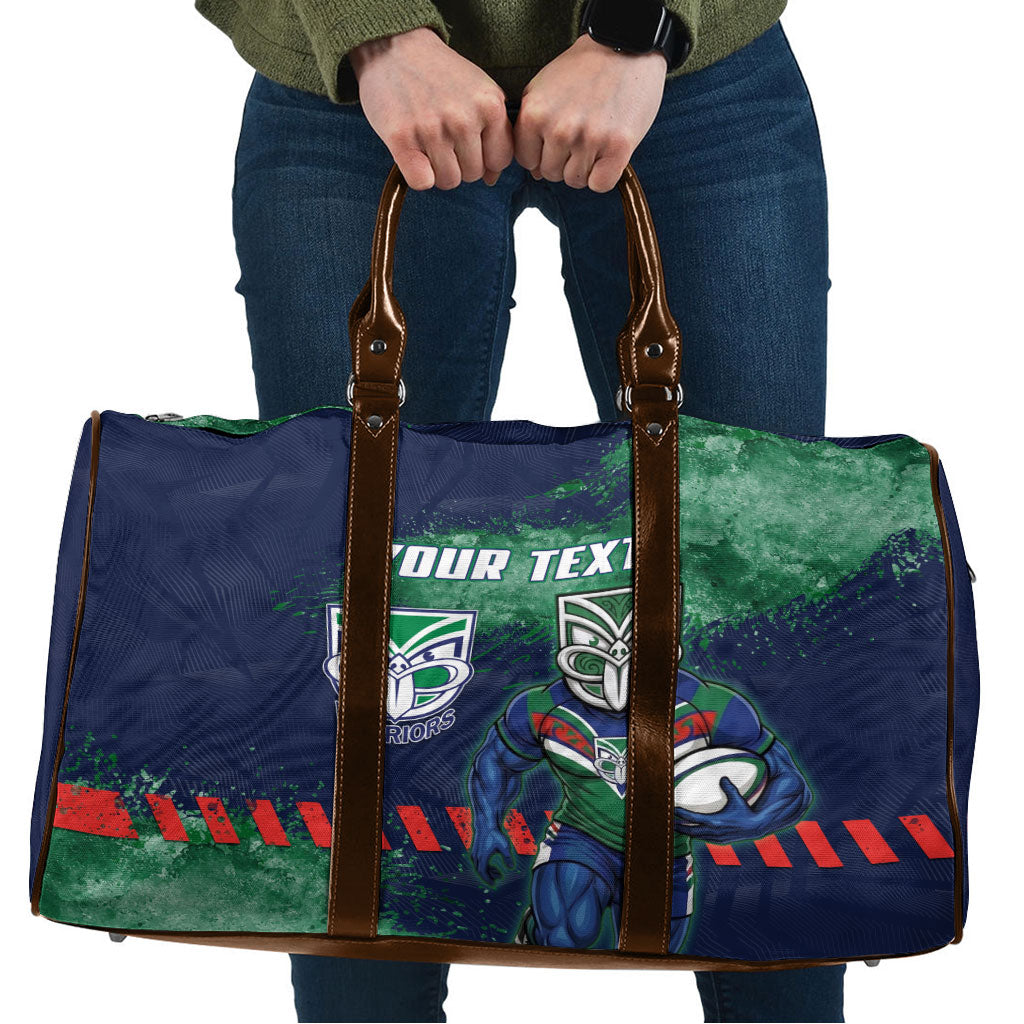 Personalised New Zealand Warriors Rugby Travel Bag Maori The Wahs Mascot - Sporty Splash Art Style