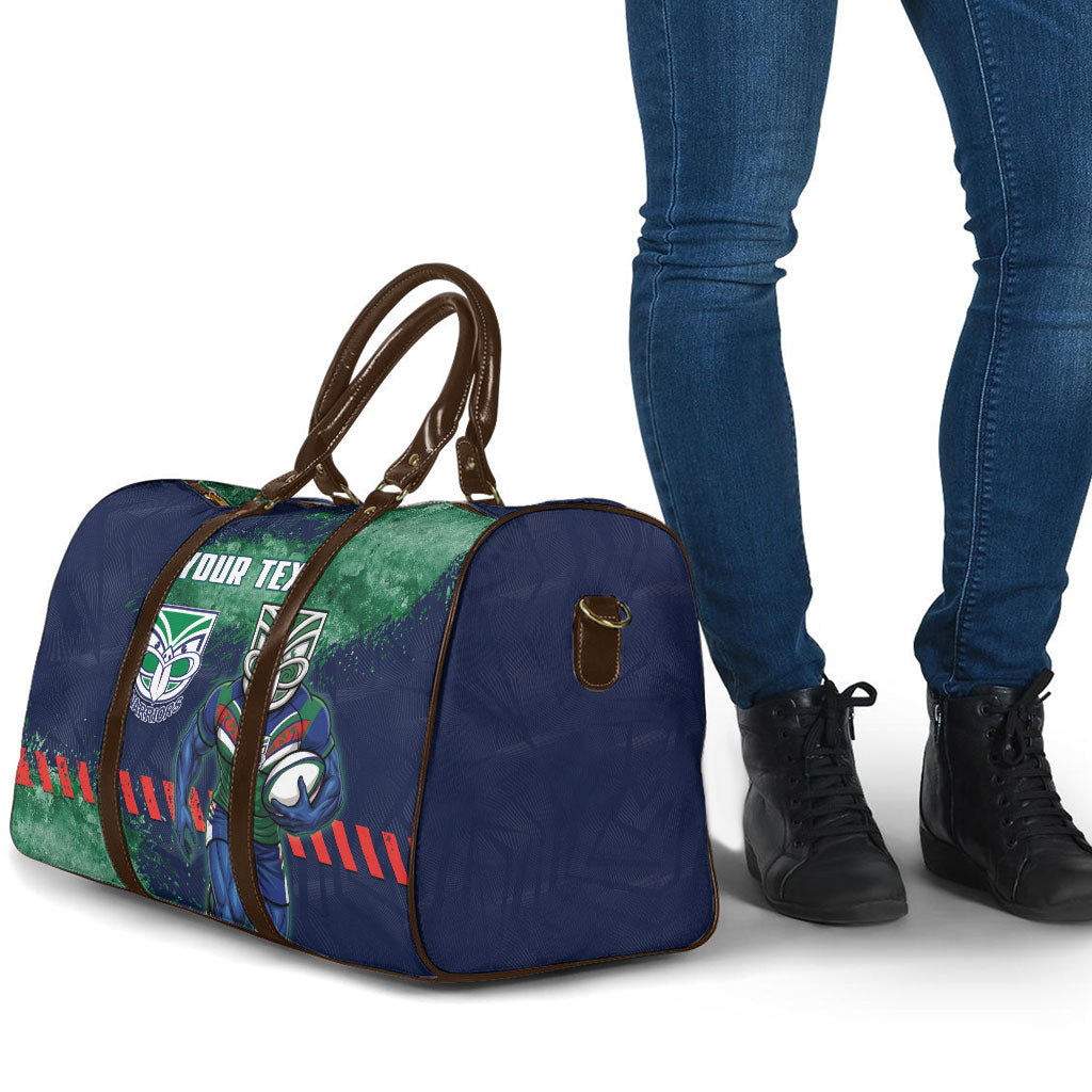 Personalised New Zealand Warriors Rugby Travel Bag Maori The Wahs Mascot - Sporty Splash Art Style