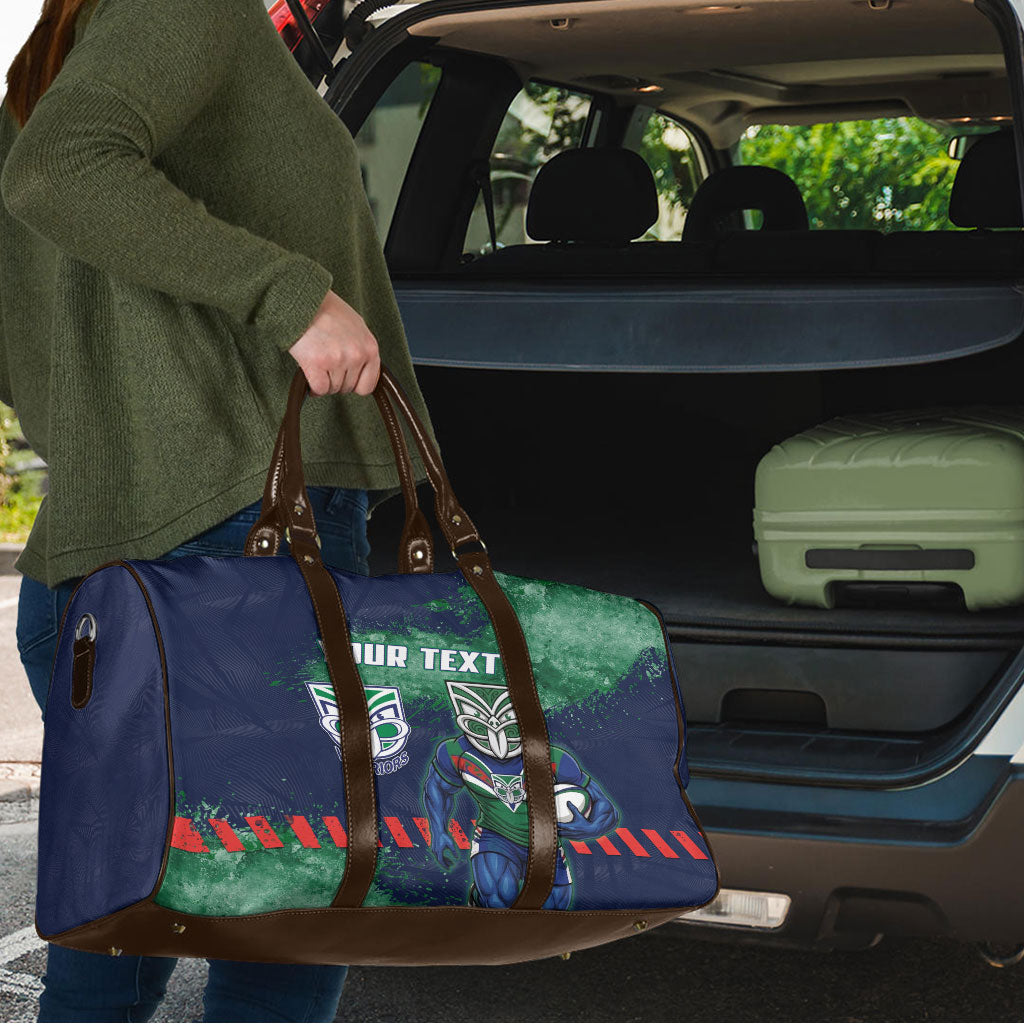 Personalised New Zealand Warriors Rugby Travel Bag Maori The Wahs Mascot - Sporty Splash Art Style