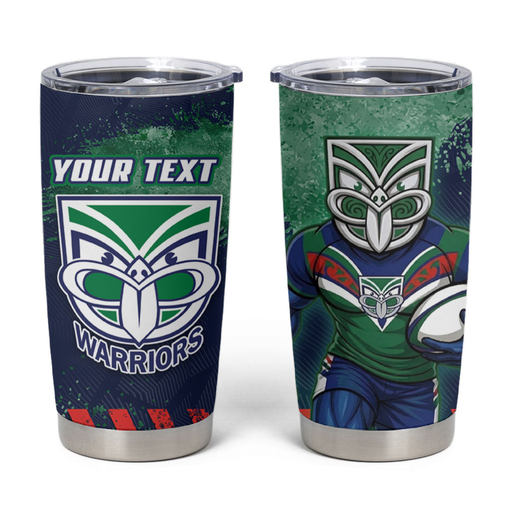Personalised New Zealand Warriors Rugby Tumbler Cup Maori The Wahs Mascot - Sporty Splash Art Style