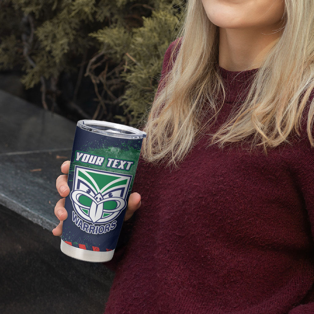 Personalised New Zealand Warriors Rugby Tumbler Cup Maori The Wahs Mascot - Sporty Splash Art Style