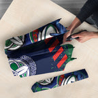 Personalised New Zealand Warriors Rugby Umbrella Maori The Wahs Mascot - Sporty Splash Art Style