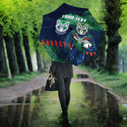 Personalised New Zealand Warriors Rugby Umbrella Maori The Wahs Mascot - Sporty Splash Art Style
