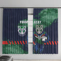 Personalised New Zealand Warriors Rugby Window Curtain Maori The Wahs Mascot - Sporty Splash Art Style