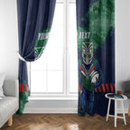 Personalised New Zealand Warriors Rugby Window Curtain Maori The Wahs Mascot - Sporty Splash Art Style