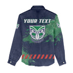 Personalised New Zealand Warriors Rugby Women Casual Shirt Maori The Wahs Mascot - Sporty Splash Art Style