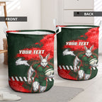 Personalised South Sydney Rabbitohs Rugby Laundry Basket Rabbits Mascot - Sporty Splash Art Style