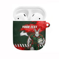 Personalised South Sydney Rabbitohs Rugby AirPods Case Rabbits Mascot - Sporty Splash Art Style