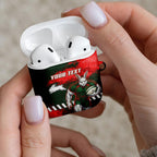 Personalised South Sydney Rabbitohs Rugby AirPods Case Rabbits Mascot - Sporty Splash Art Style