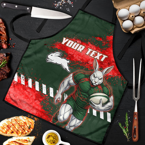 Personalised South Sydney Rabbitohs Rugby Apron Rabbits Mascot - Sporty Splash Art Style